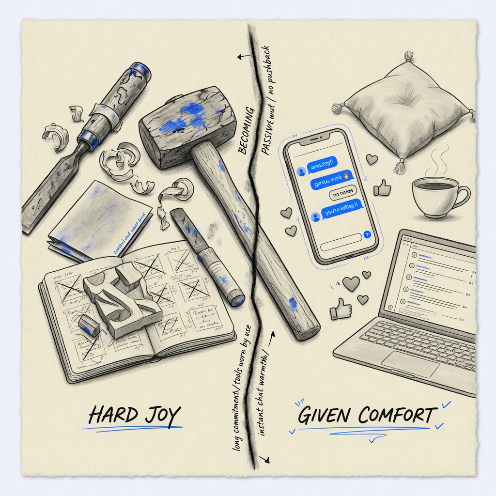 Tension — Earned joy vs given comfort